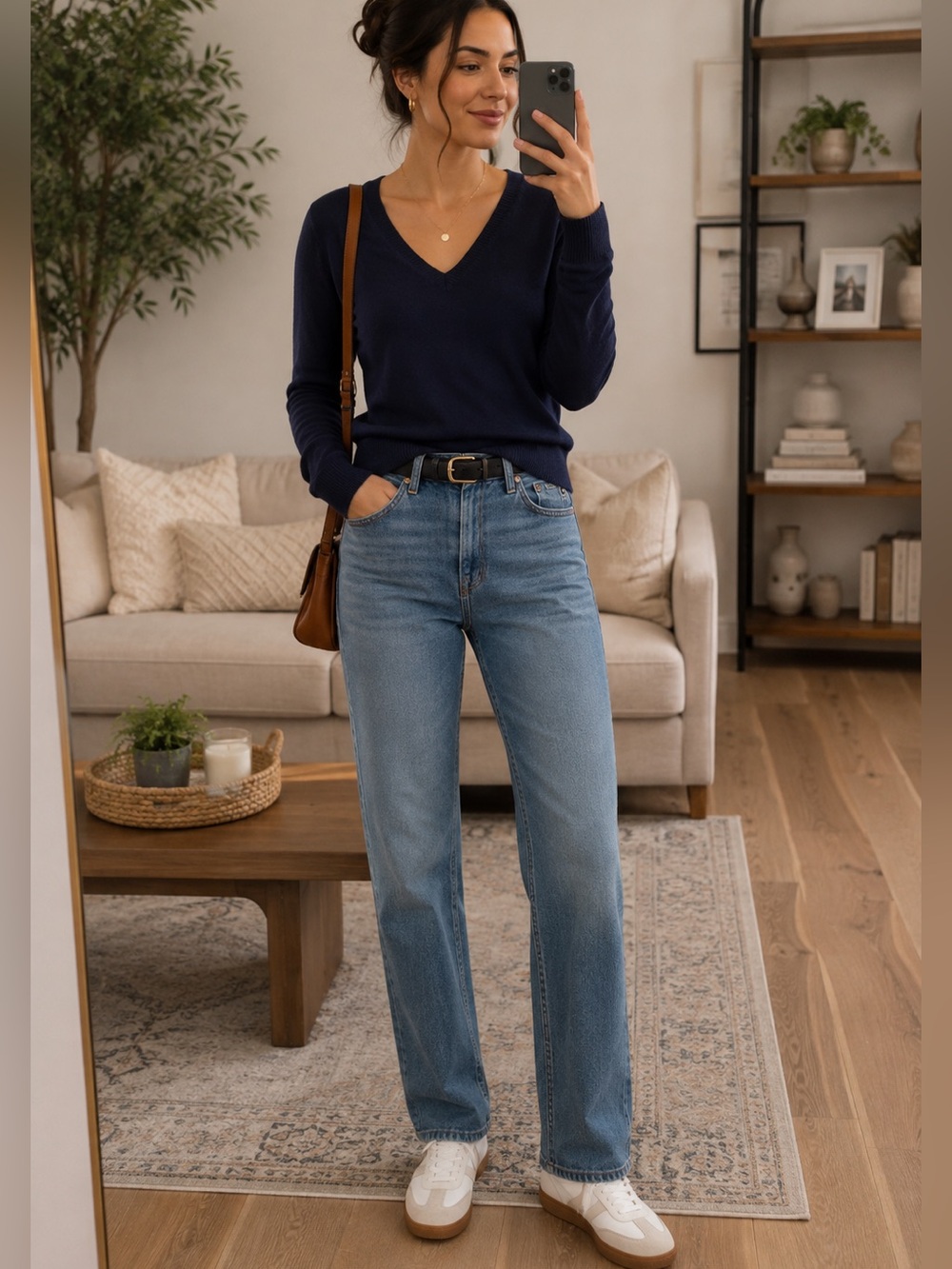 Banana Republic Navy Blue V-Neck Sweater XS